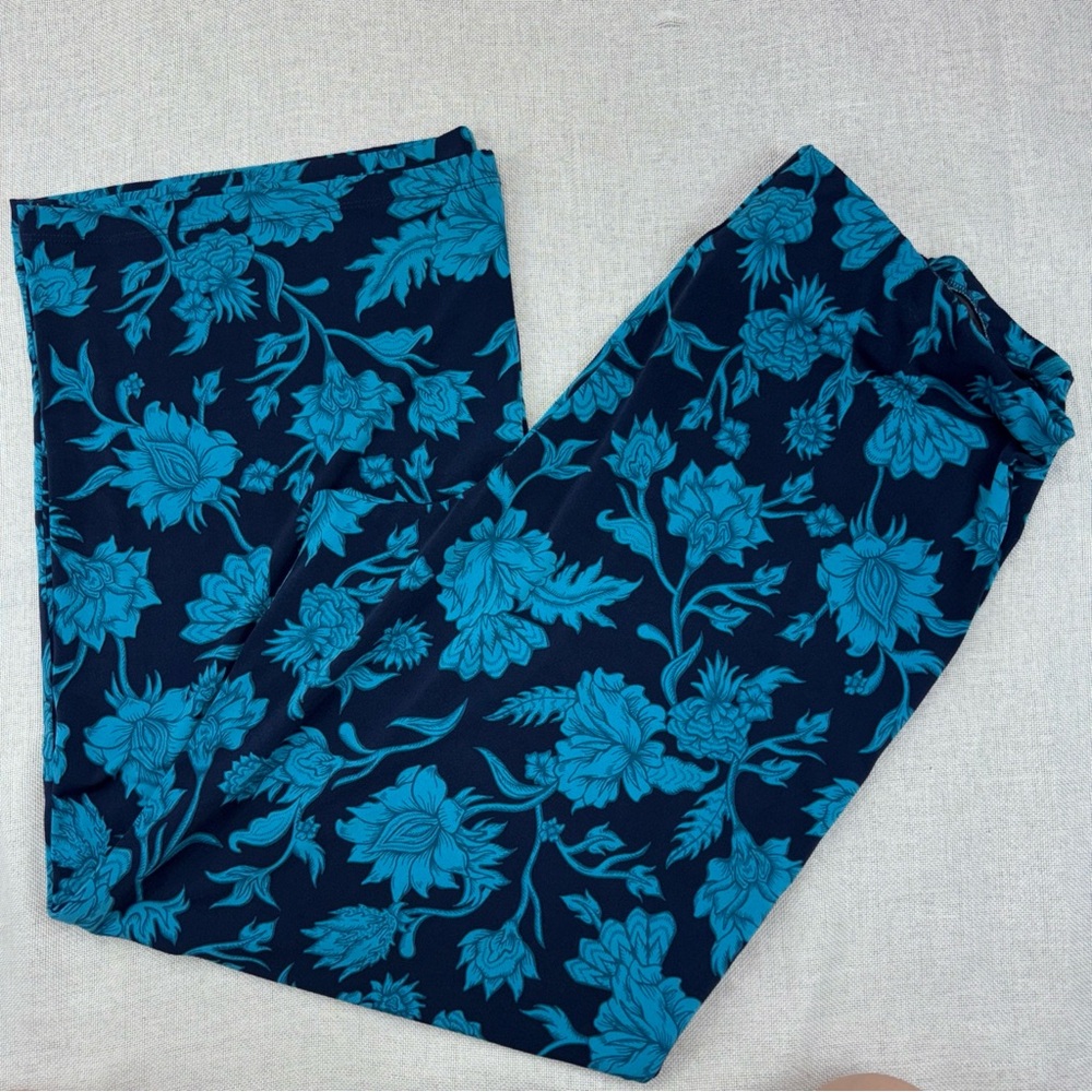 Jm Collection Women's Elena Printed Wide-Leg Knit Pull-on Pants Size XL